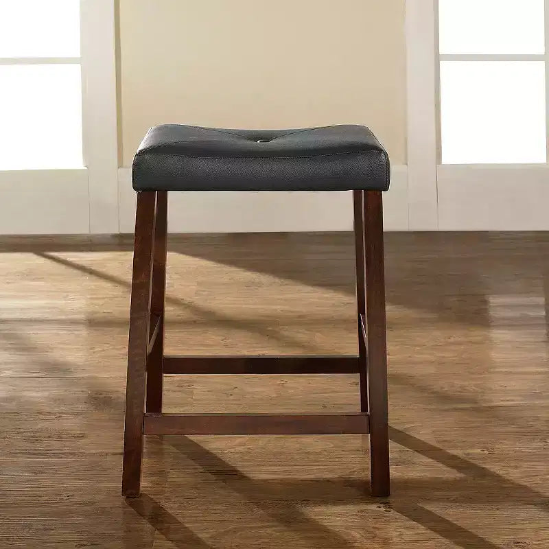 Tabourets de bar à hauteur de comptoir avec assise en selle rembourrée