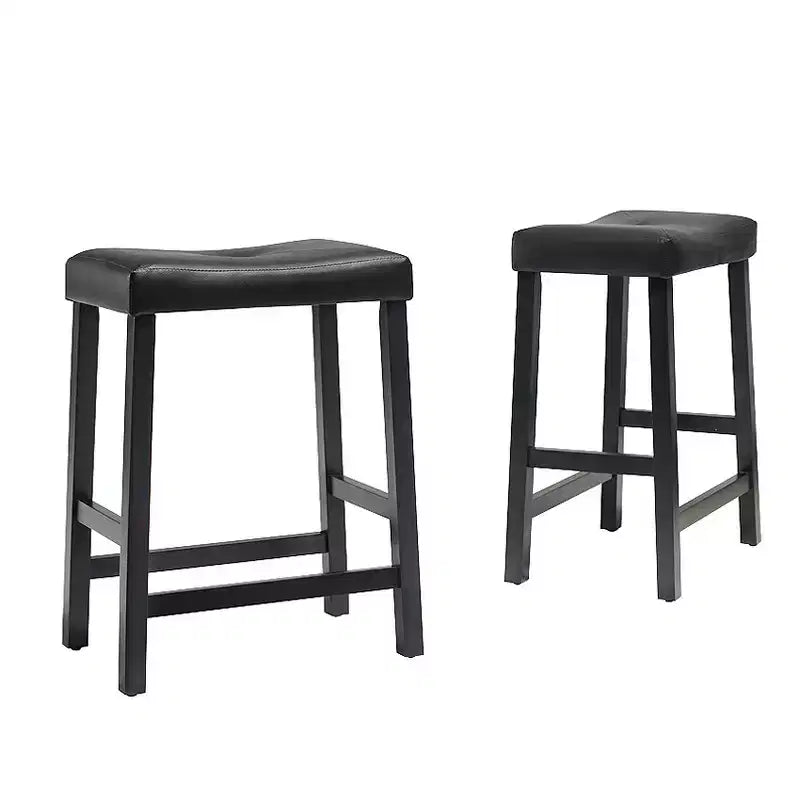 Tabourets de bar à hauteur de comptoir avec assise en selle rembourrée