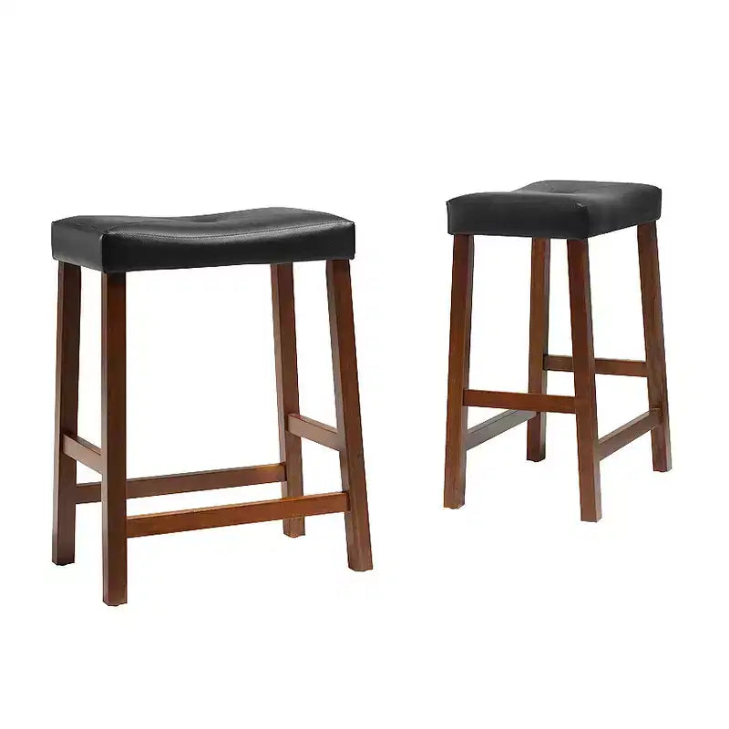 Tabourets de bar à hauteur de comptoir avec assise en selle rembourrée
