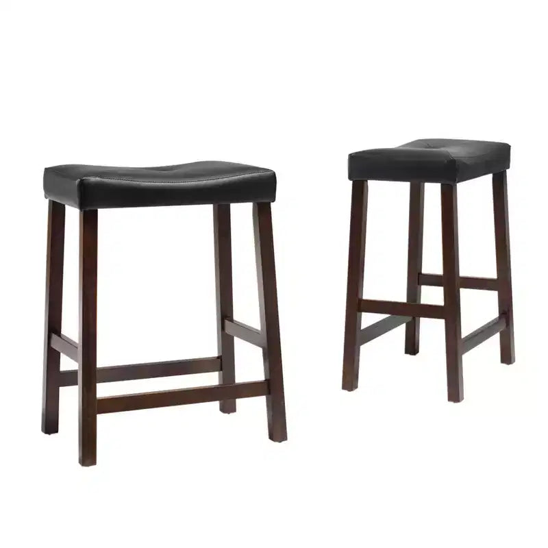 Tabourets de bar à hauteur de comptoir avec assise en selle rembourrée