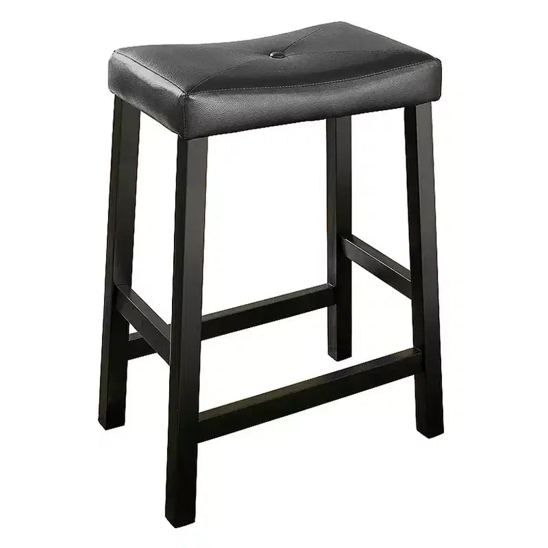 Set of 2 24 Upholstered Saddle Seat Counter Height Barstools - Crosley