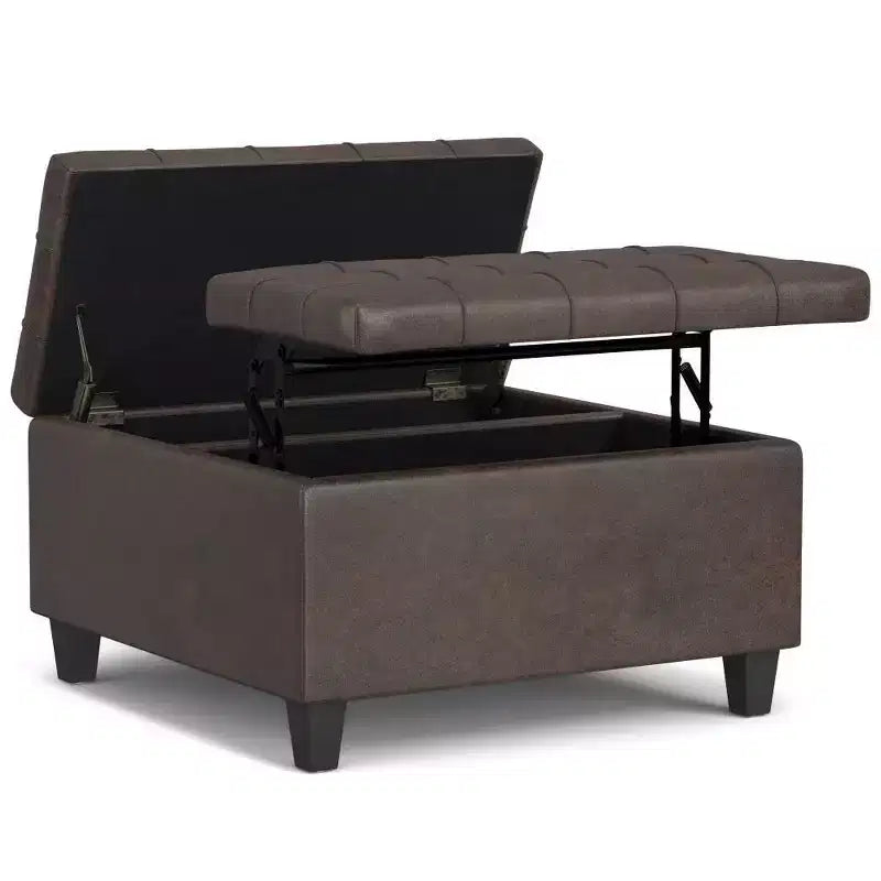 Pouf carré de rangement et table basse