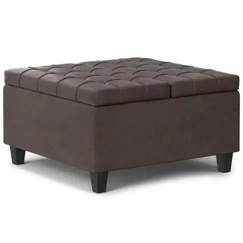 Pouf carré de rangement et table basse