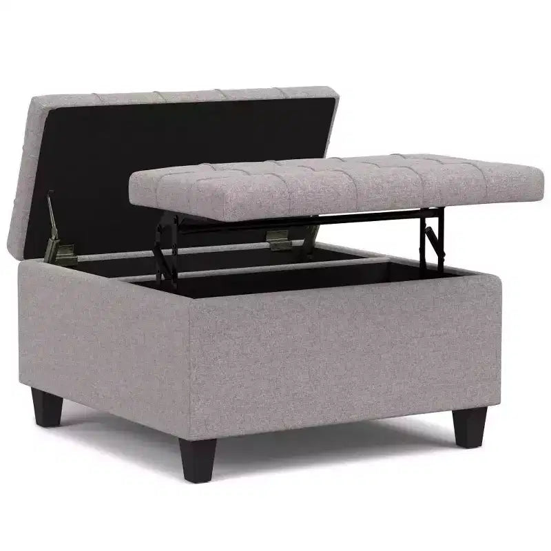 Pouf carré de rangement et table basse