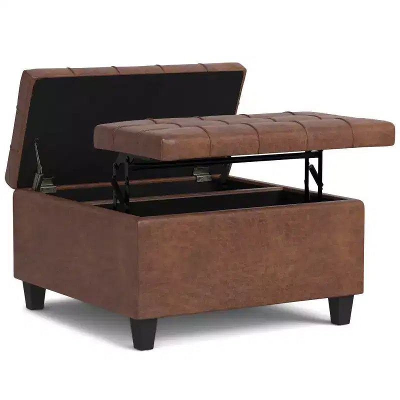 Pouf carré de rangement et table basse