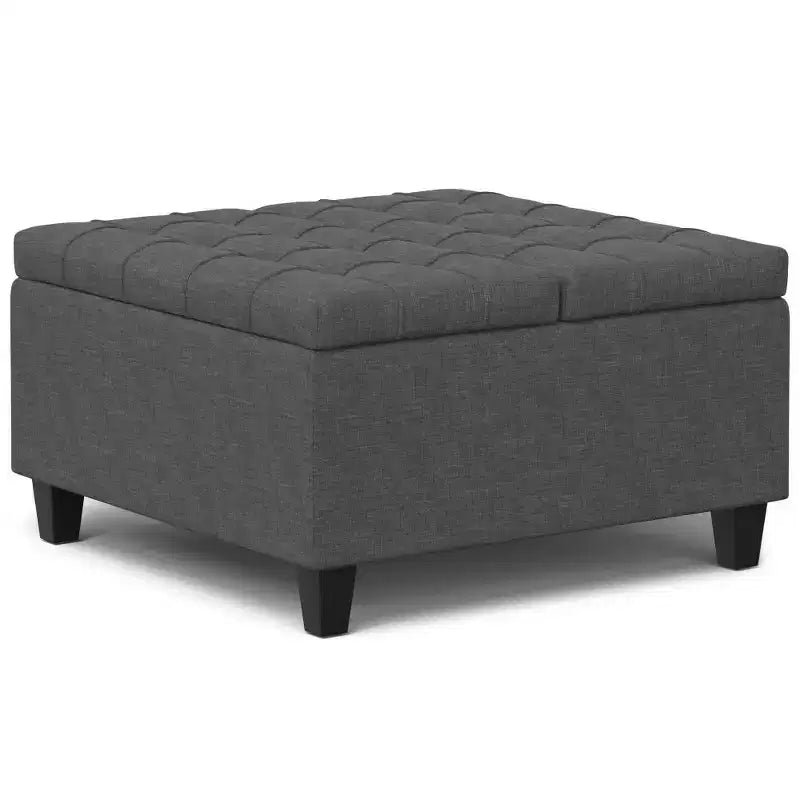 Pouf carré de rangement et table basse