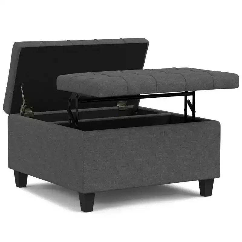 Pouf carré de rangement et table basse