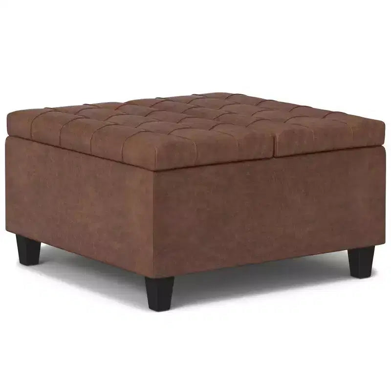 Pouf carré de rangement et table basse