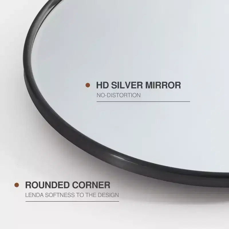 Miroir de courtoisie ovale à cadre métallique pivotant pour salle de bain - Lot de 2