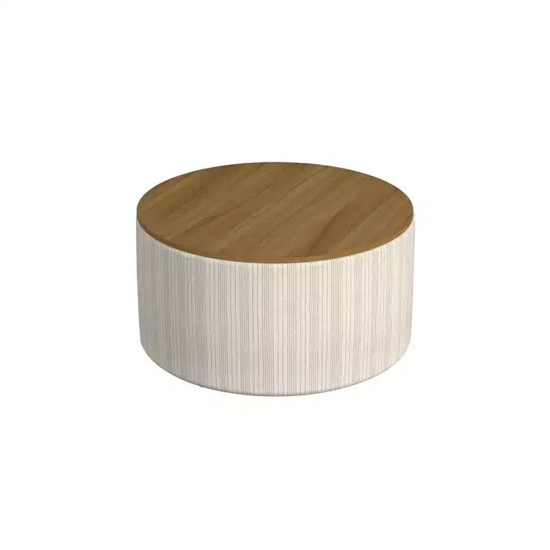 Ottoman de rangement à plateau en bois