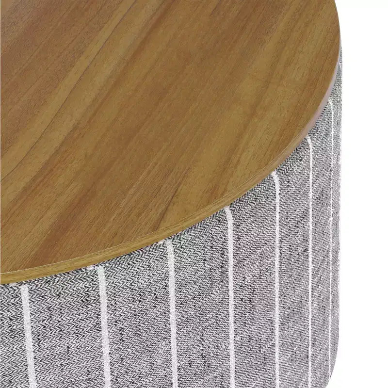 Ottoman de rangement à plateau en bois