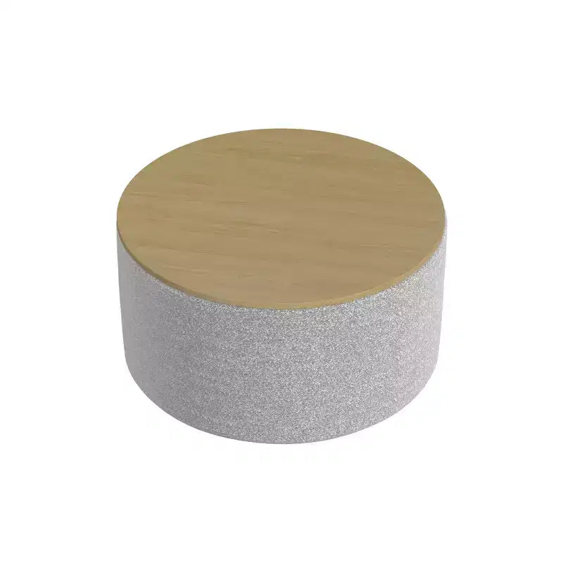 Ottoman de rangement à plateau en bois