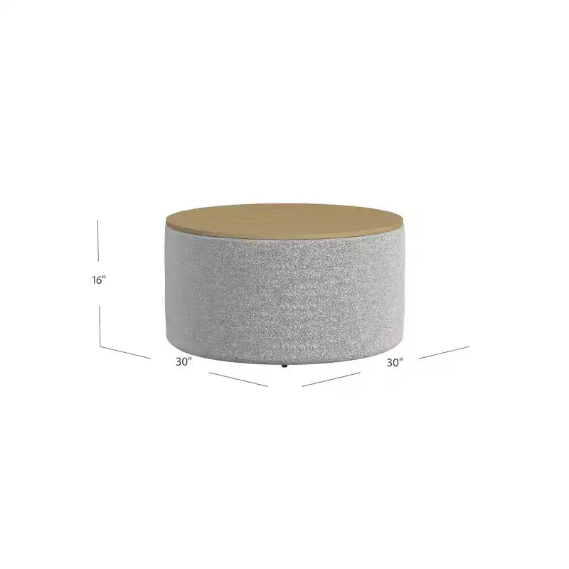 Ottoman de rangement à plateau en bois