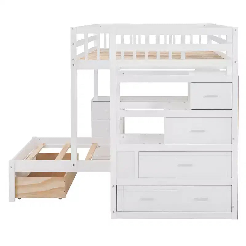 Lit superposé double sur simple avec bureau/armoire
