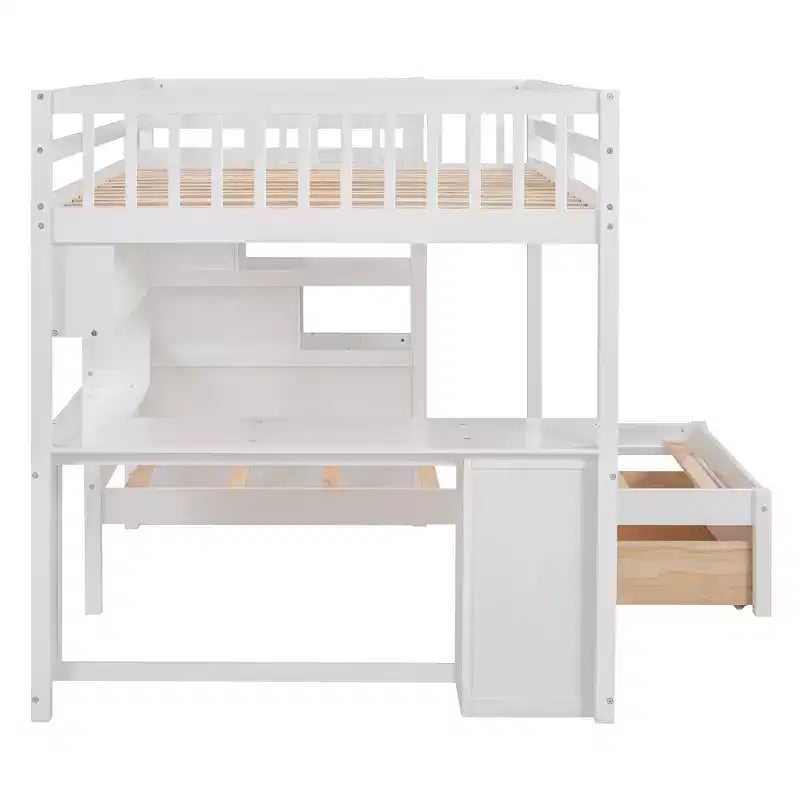 Lit superposé double sur simple avec bureau/armoire
