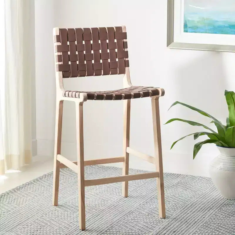 Tabouret de comptoir en cuir