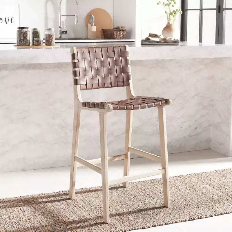 Tabouret de comptoir en cuir