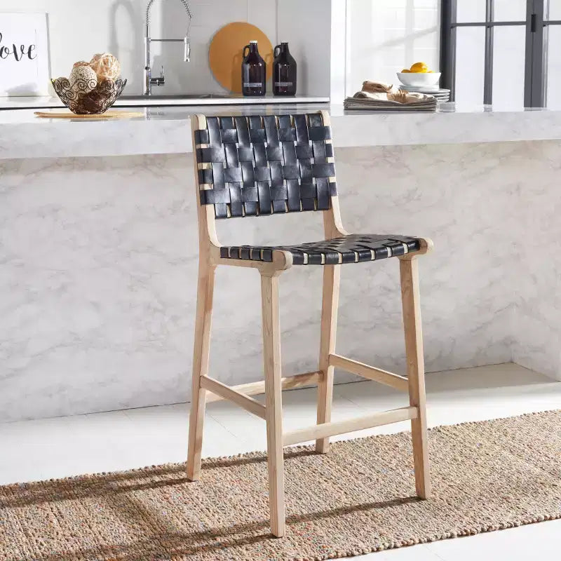 Tabouret de comptoir en cuir