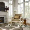 Fauteuil d'appoint sculptural rembourré marron