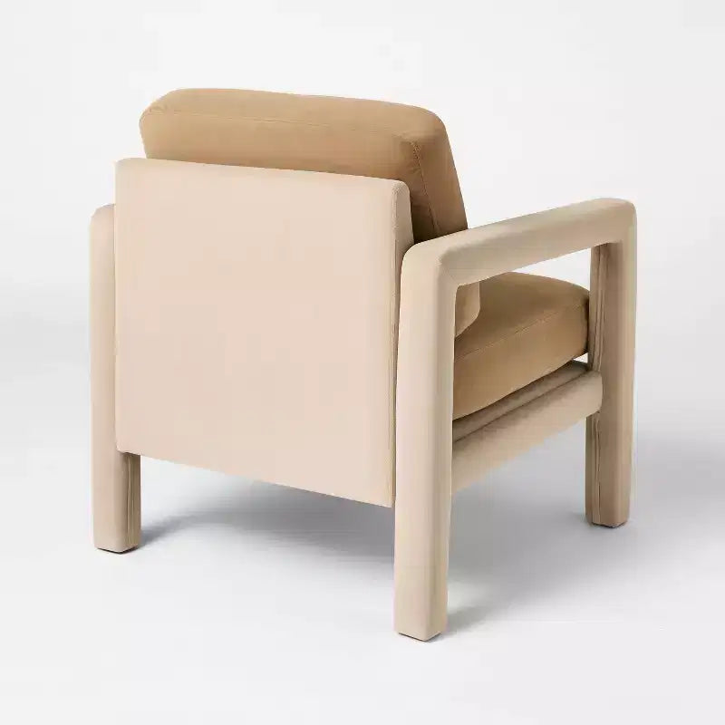 Fauteuil d'appoint sculptural rembourré marron