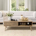 Table basse rectangulaire de style Mid-Century Modern avec rangement