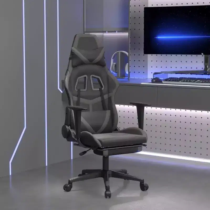 Fauteuil de massage gaming avec repose-pieds noir