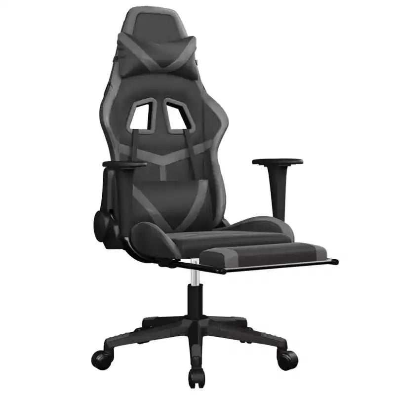 Fauteuil de massage gaming avec repose-pieds noir