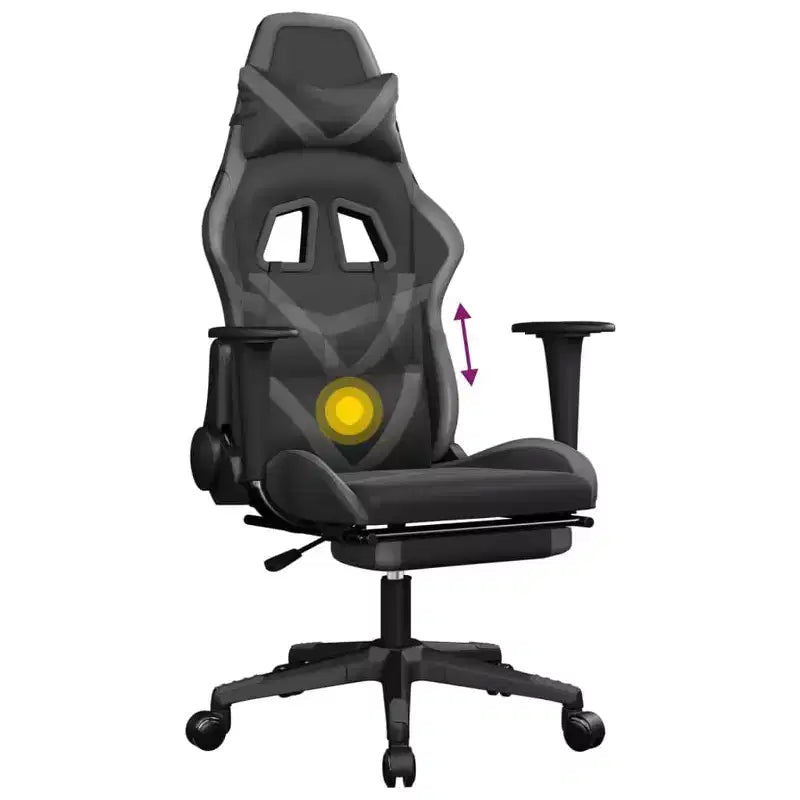 Fauteuil de massage gaming avec repose-pieds noir
