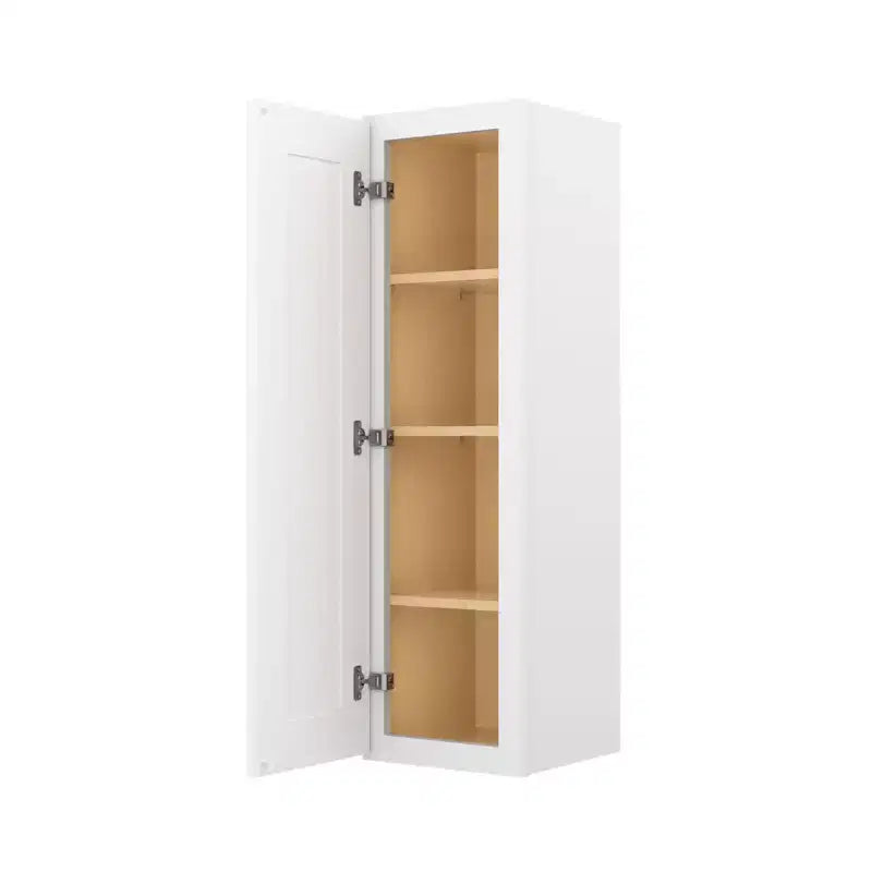 HOMLUX Easy-DIY 12 in D x 42 in H in Shaker White Ready to Assemble Wall Kitchen Cabinet 1 Door-3 Shelves