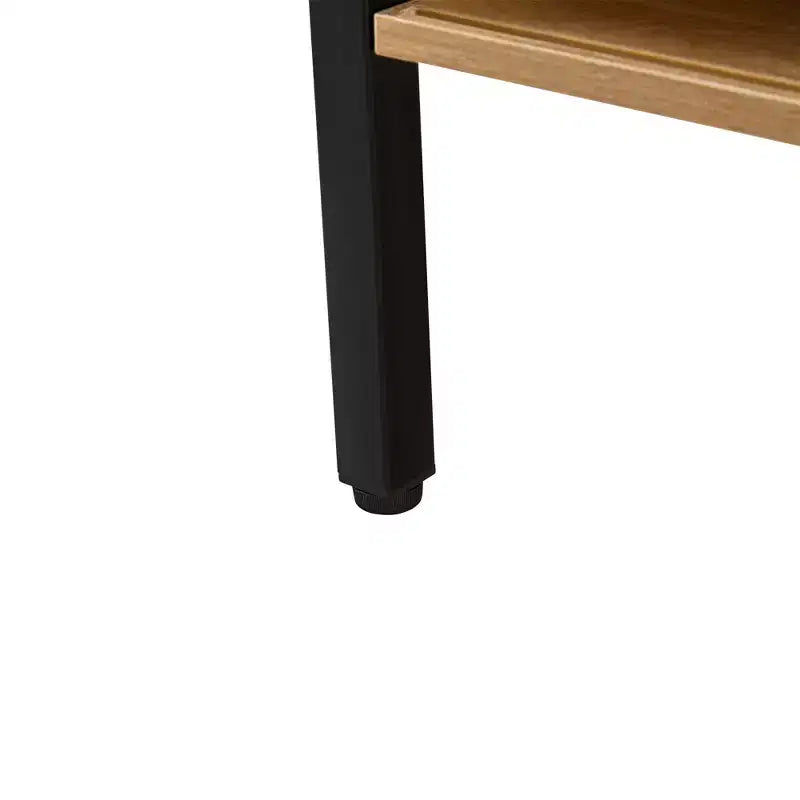 Table basse en rotin avec pieds en bois massif/métal