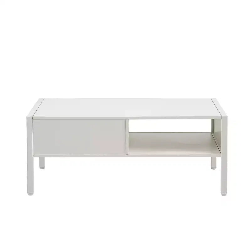 Table basse en rotin avec pieds en bois massif/métal