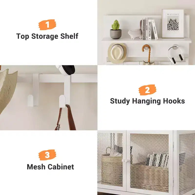 Portemanteau avec rangement à chaussures et portes, portemanteau étroit