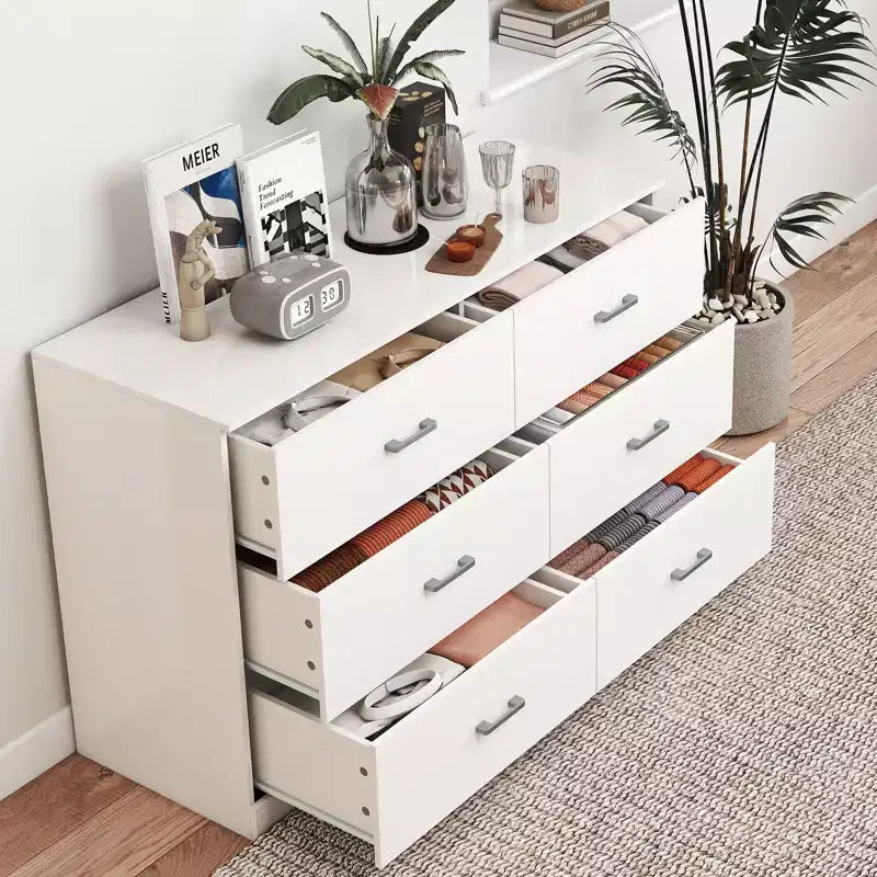 Commode en bois horizontale large Meuble de rangement pour chambre à coucher