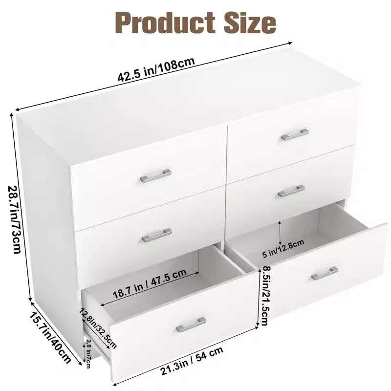 Commode en bois horizontale large Meuble de rangement pour chambre à coucher