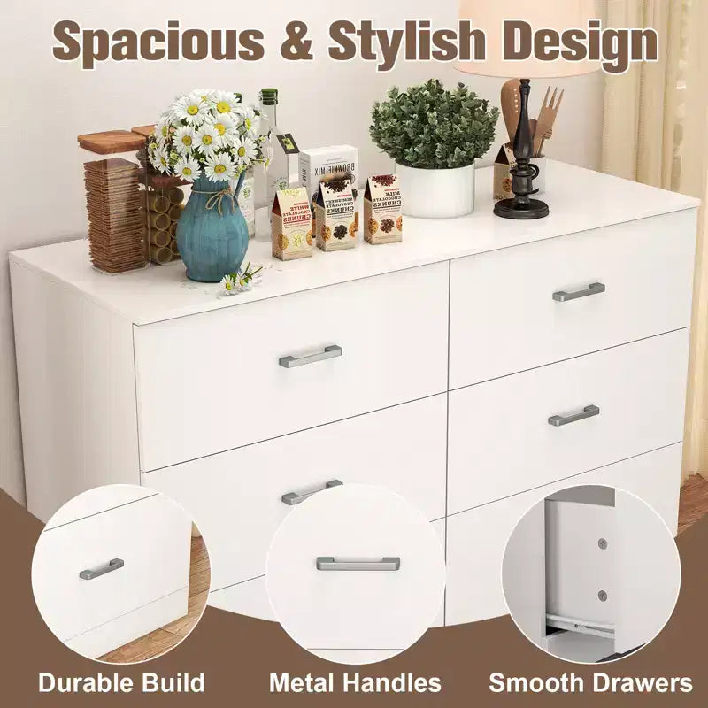 Commode en bois horizontale large Meuble de rangement pour chambre à coucher