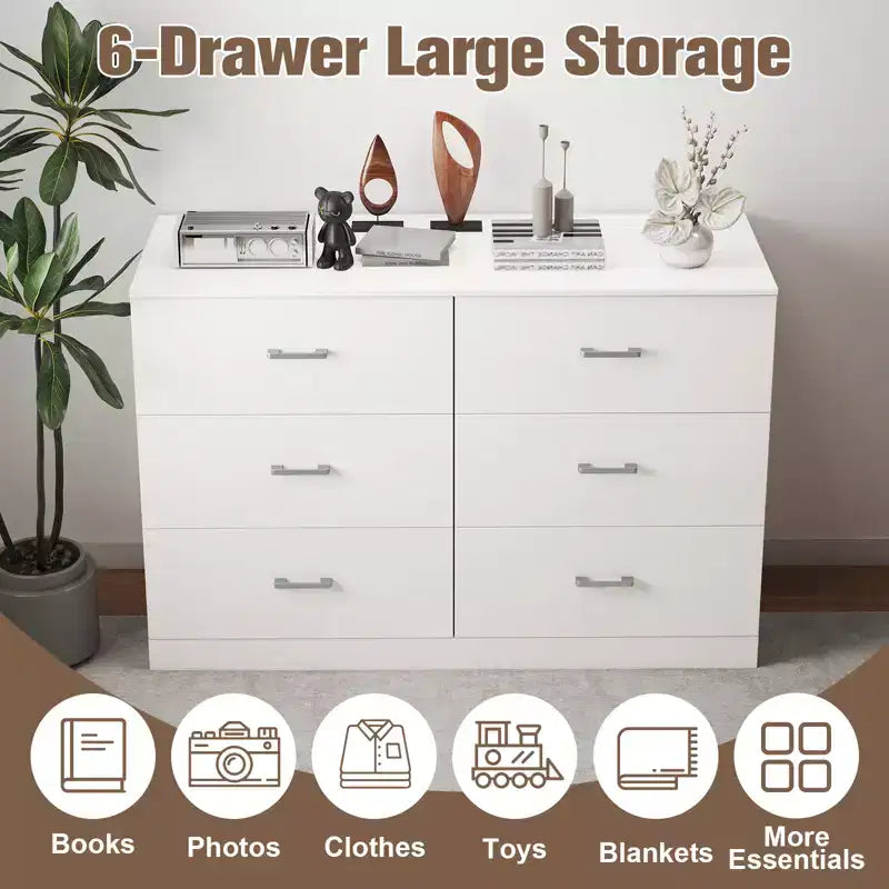 Commode en bois horizontale large Meuble de rangement pour chambre à coucher