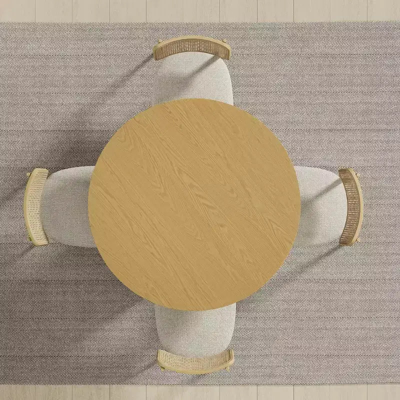Table à manger ronde en bois style Mid-Century