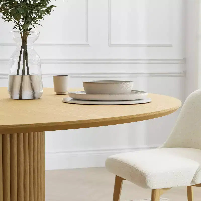 Table à manger ronde en bois style Mid-Century