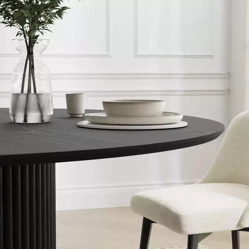 Table à manger ronde en bois style Mid-Century