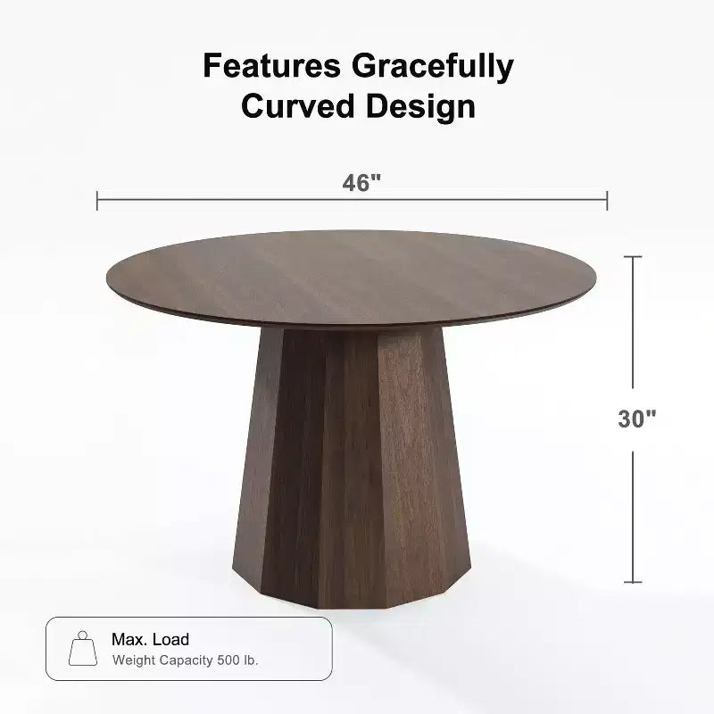 Table à manger ronde en bois style Mid-Century