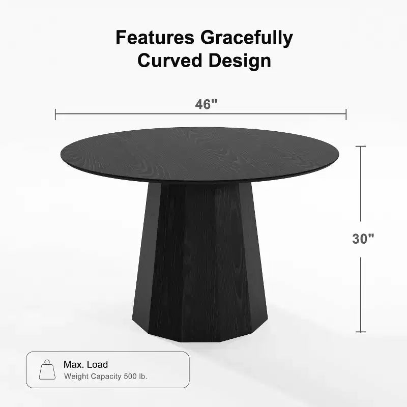 Table à manger ronde en bois style Mid-Century