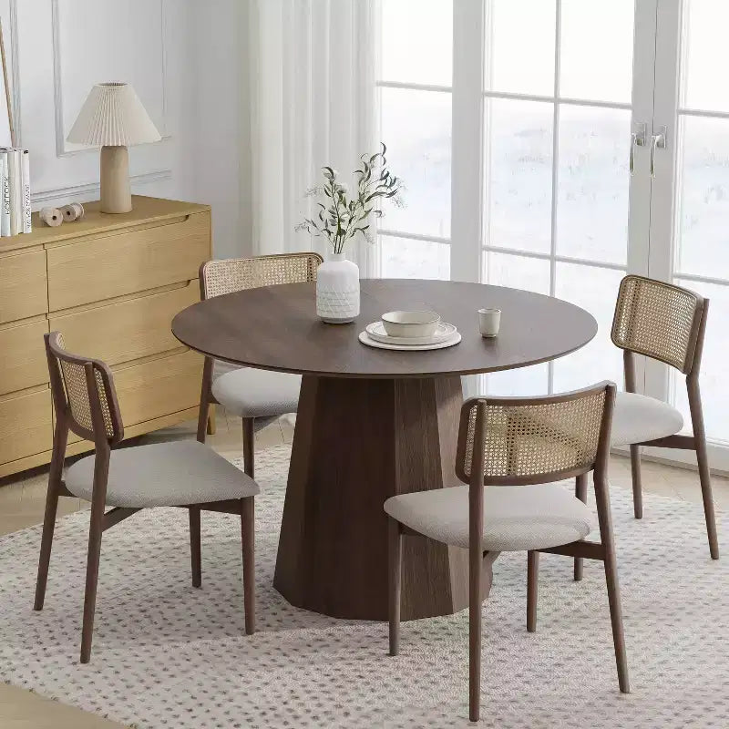 Table à manger ronde en bois style Mid-Century