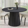 Dovelina Round Dining Table Mid-Century Dining Room Table with Designer Table Base